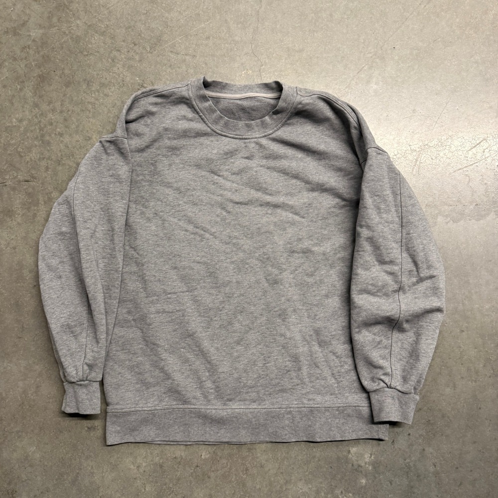 Lululemon Mens Relaxed Fit French Terry Crewneck Sweatshirt Grey Heather 4327